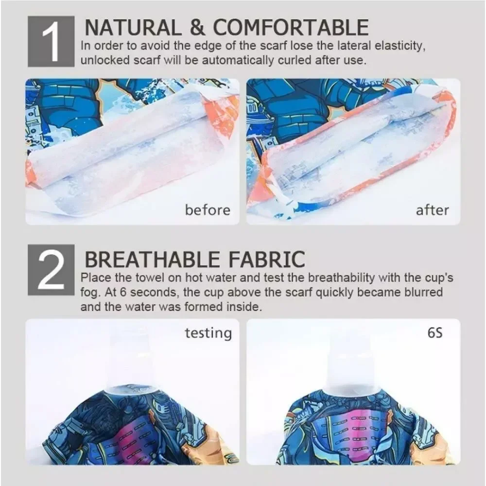 Bandana Neck Gaiter Skull Face Mask Bandanas Tube Breathable Rave Face Scarf US